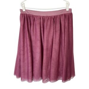 Modcloth Mesh Tulle Skirt Women's Size 1X Mauve Pink Pull On Waist